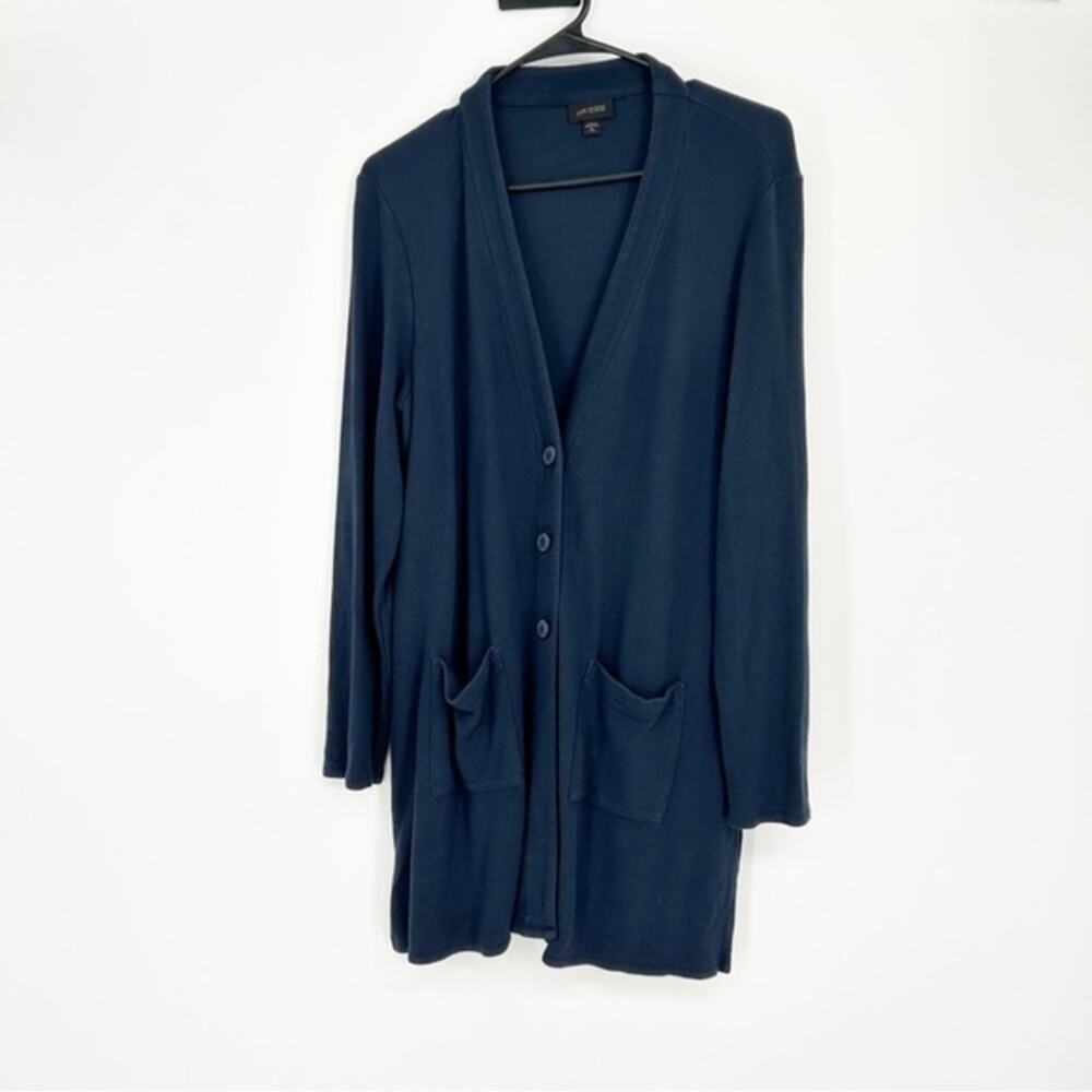 J. Jill Wearever Collection Navy Button Front Cardigan Size MP